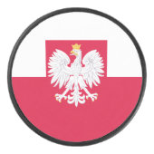 Poolse vlag (met wapen) hockey puck (Voorkant)