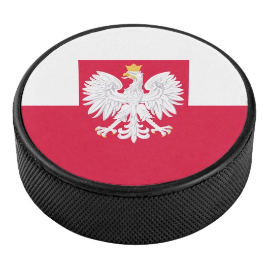 Poolse vlag (met wapen) hockey puck (3/4)