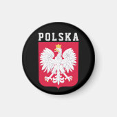Poolse vlag (met wapen) magneet (Voorkant)