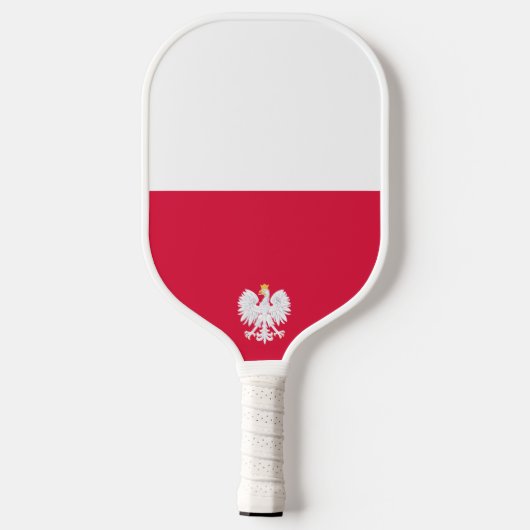 Poolse vlag (met wapen) pickleball paddle (Achterkant)