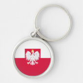 Poolse vlag (met wapen) sleutelhanger (Voorkant)