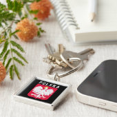 Poolse vlag (met wapen) sleutelhanger (Zijkant)