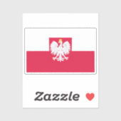 Poolse vlag (met wapen) sticker (Vel)