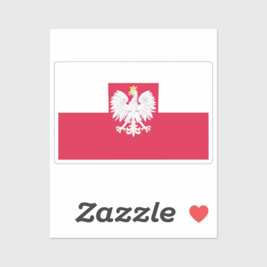 Poolse vlag (met wapen) sticker (Vel)