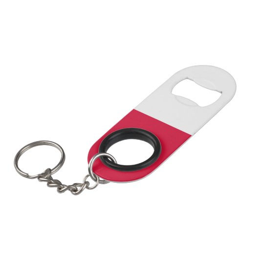 Poolse vlag mini flessenopener (Voorkant Gekanteld)