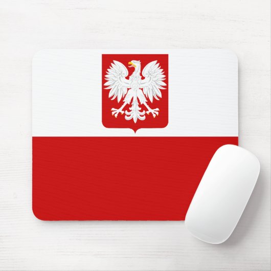 Poolse vlag Mousepad Muismat (Met muis)