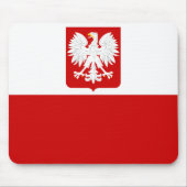 Poolse vlag Mousepad Muismat (Voorkant)