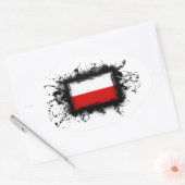 Poolse vlag ovale sticker (Envelop)