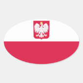 Poolse vlag ovale sticker (Voorkant)