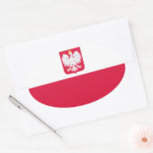 Poolse vlag ovale sticker (Envelop)