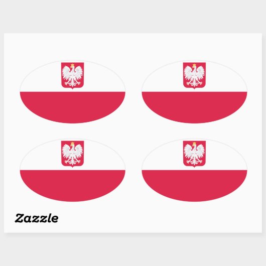 Poolse vlag ovale sticker (Vel)