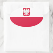 Poolse vlag ovale sticker (Tas)