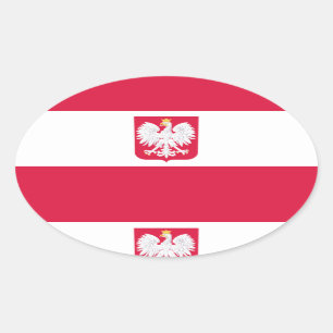 Poolse vlag ovale sticker