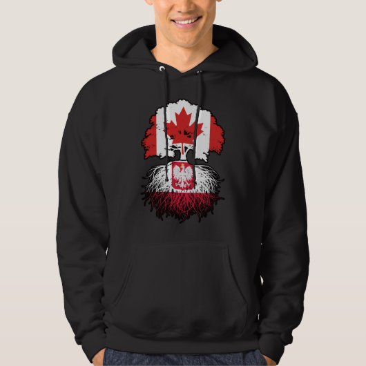 Poolse vlag over bomen in Canada Hoodie (Voorkant)