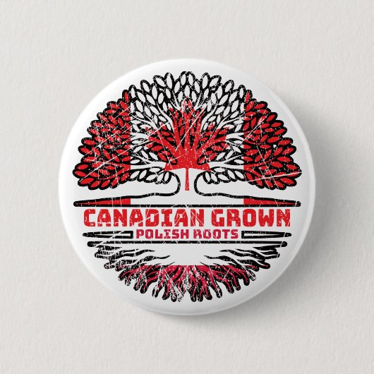Poolse vlag over bomen in Canada Ronde Button 5,7 Cm (Voorkant)
