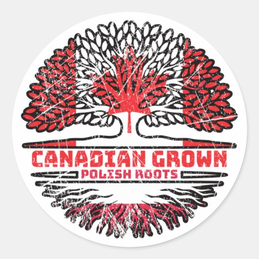 Poolse vlag over bomen in Canada Ronde Sticker (Voorkant)
