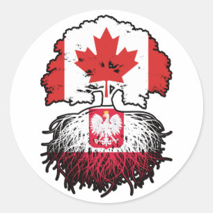 Poolse vlag over bomen in Canada Ronde Sticker