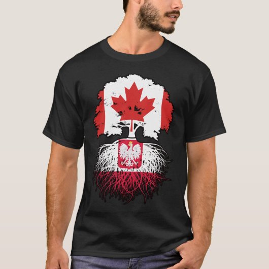 Poolse vlag over bomen in Canada T-shirt (Voorkant)