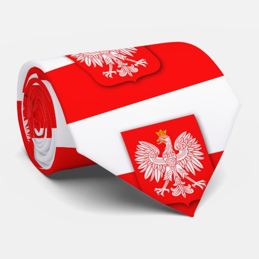 Poolse vlag Patriotic Pattern Stropdas (Opgerold)