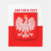 Poolse vlag Patriotisch Football Soccer Polska Fleece Deken (Voorkant)