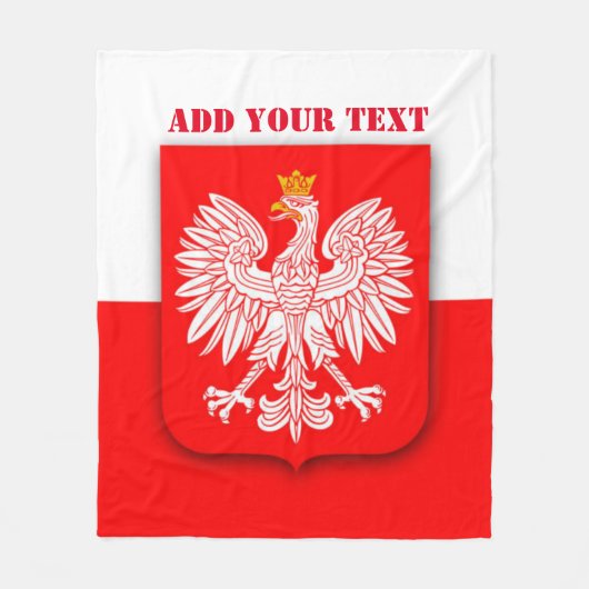 Poolse vlag Patriotisch Football Soccer Polska Fleece Deken (Voorkant)