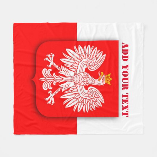 Poolse vlag Patriotisch Football Soccer Polska Fleece Deken (Voorkant (Horizontaal))