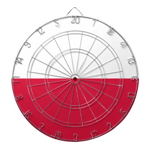 Poolse Vlag (Polen) Dartbord (Voorkant)