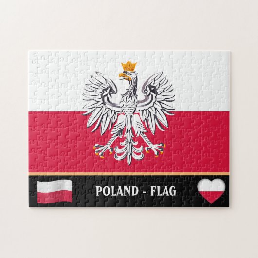 Poolse vlag & Polen - land, vakantie/sport Legpuzzel (Horizontaal)