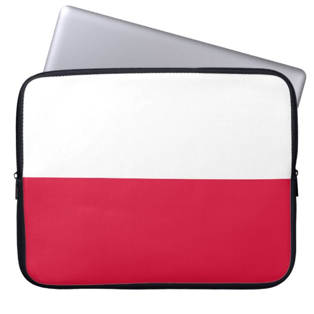 Poolse Vlag (Polen) Laptop Sleeve (Voorkant)