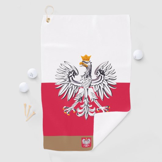 Poolse vlag & Polen, monocgrammed Golfhanddoek (Insitu)