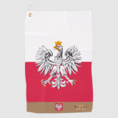 Poolse vlag & Polen, monocgrammed Golfhanddoek (Voorkant)