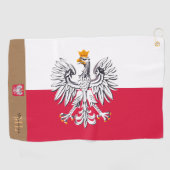 Poolse vlag & Polen, monogrammed Golf Polska Golfhanddoek (Horizontaal)