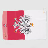 Poolse vlag & Polen, monogrammen/dame Golfhanddoek (Horizontaal)
