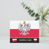 Poolse vlag & Polen - reizen, vakantie /sport Briefkaart (Staand voorkant)