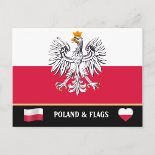 Poolse vlag & Polen - reizen, vakantie /sport Briefkaart
