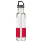 Poolse vlag (Polen) Roestvrijstalen waterfles (Achterkant)