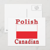 Poolse vlag Poolse Canadese Briefkaart (Voorkant / Achterkant)