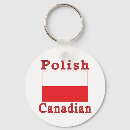 Poolse vlag Poolse Canadese Sleutelhanger (Voorkant)