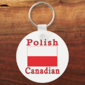 Poolse vlag Poolse Canadese Sleutelhanger (Voorkant)