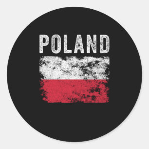 Poolse vlag - Poolse vlag Ronde Sticker