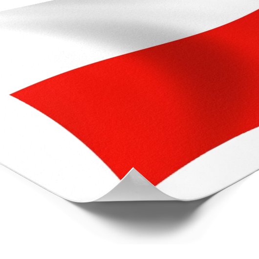 Poolse vlag Poster Print (Hoek)