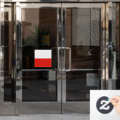 Poolse vlag raamsticker (Kantoordeur)