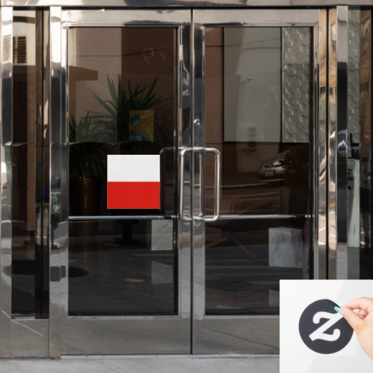 Poolse vlag raamsticker (Kantoordeur)