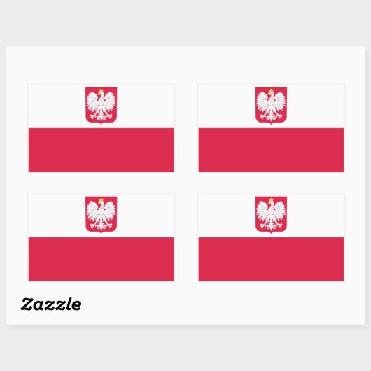 Poolse vlag rechthoekige sticker (Vel)