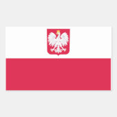 Poolse vlag rechthoekige sticker (Voorkant)