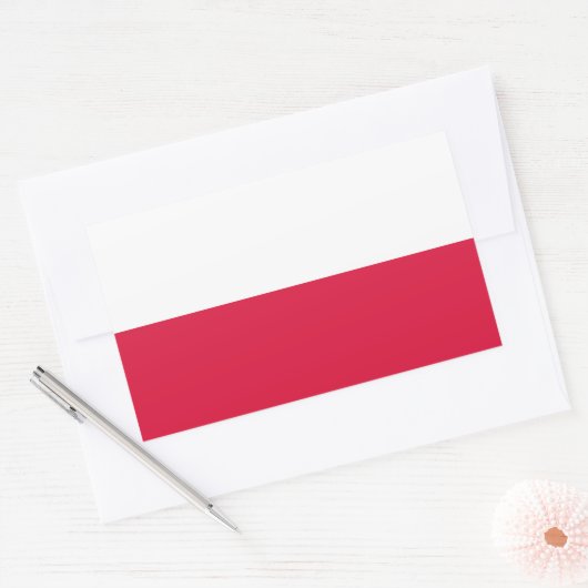 Poolse vlag rechthoekige sticker (Envelop)
