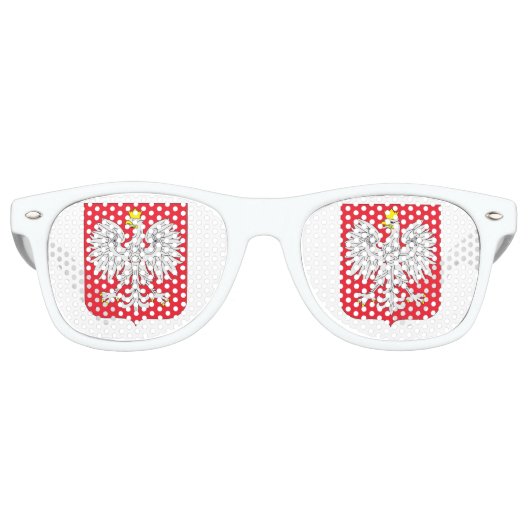 Poolse vlag retro zonnebril (Voorkant)