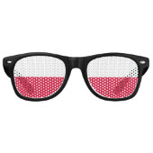 Poolse vlag retro zonnebril (Voorkant)