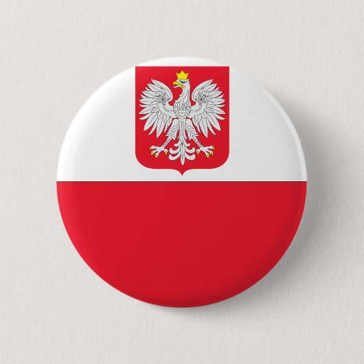 Poolse vlag ronde button 5,7 cm (Voorkant)
