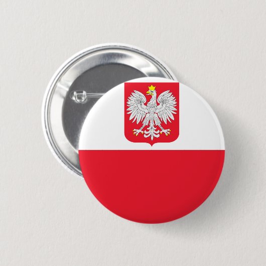 Poolse vlag ronde button 5,7 cm (Voorkant /achterkant)